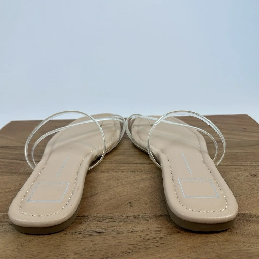 New NWOB Womens Dolce Vita Leanna‎ Clear Toe Strap Slides Sandals Size 10 M